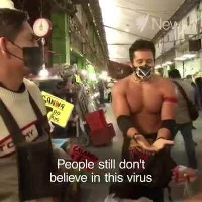 Getting caught without mask, lol! Can't even fight them!!