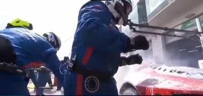 Andy Priaulx Team Ford GT's Fuel Spills Onto Hot Exhaust at 6 Hours Nürburgring 6-24-16