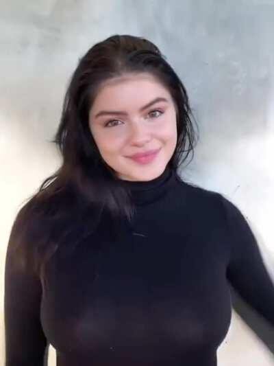 Ariel Winter showing off her big bra-less pierced tits