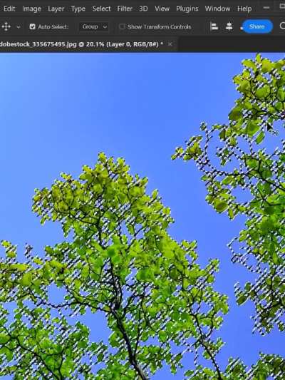 East to remove blue sky background in pts