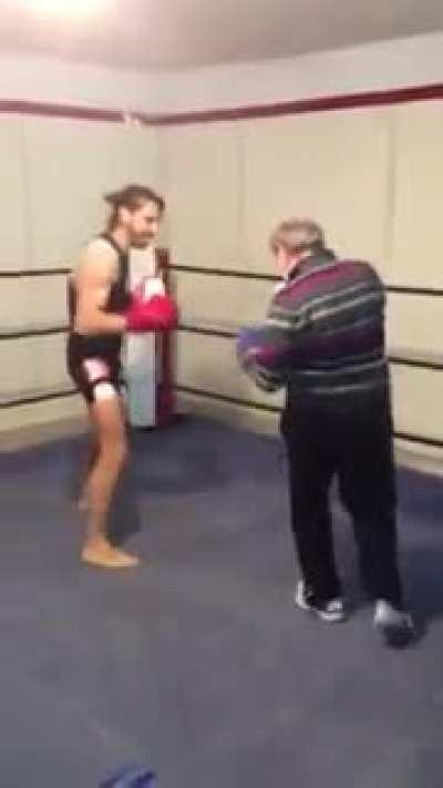 at boxing with an older dude