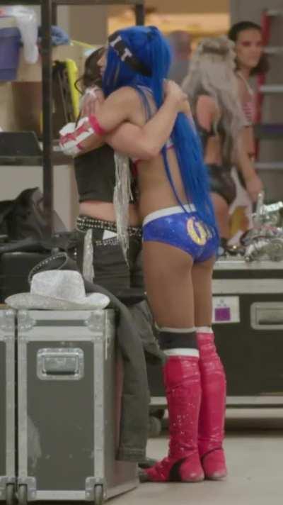 With Mickie James after their Royal Rumble match