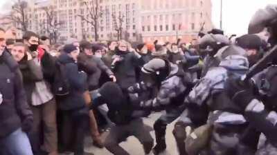 This guy during a protest in Russia today