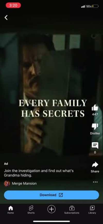 Ad from Merge Mansion