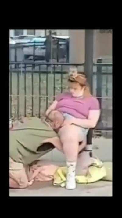 Licking and sucking on a greasy juice