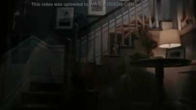 Kristen Bell on the stairs