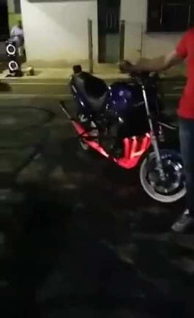 Look how awesome my motorbike is...