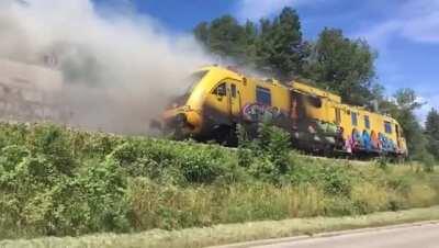 Burning train