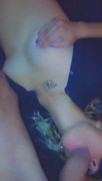 White slut gets her mouth fucked by a Big Arab Cock