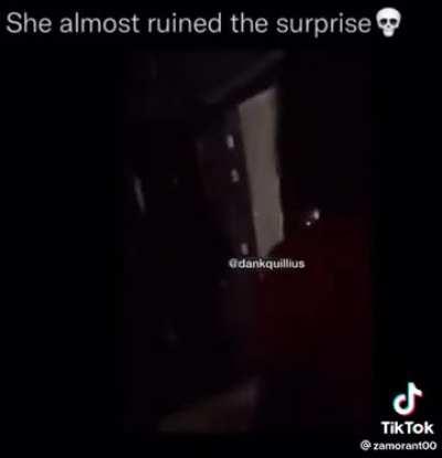 Main character almost ruins the surprise.