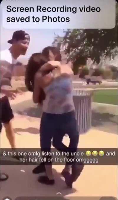 Grown ass man instigates fight between kids 🙄 #KarmaPending #Catfight #HesLosingIt #Girlfight