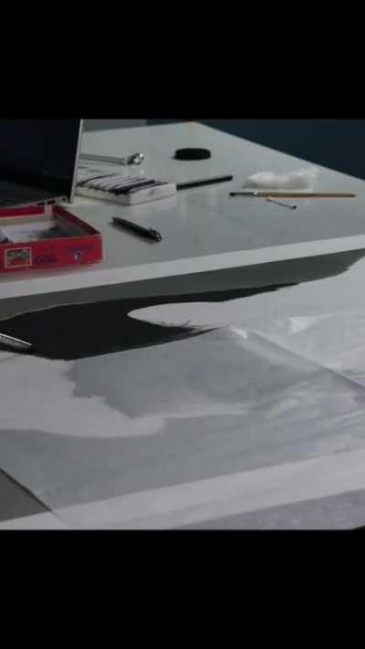 Drawing Daniel Radcliffe with charcoal and graphite on Fabriano artistico paper.