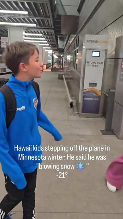 These kids lived in Hawaii their entire lives. Then their parents brought them to Minnesota in −21° temperatures