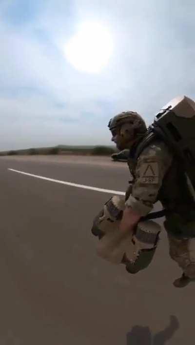 An Indian Para SF fighter flies a Gravity Industries jetpack. Video from March 2023.