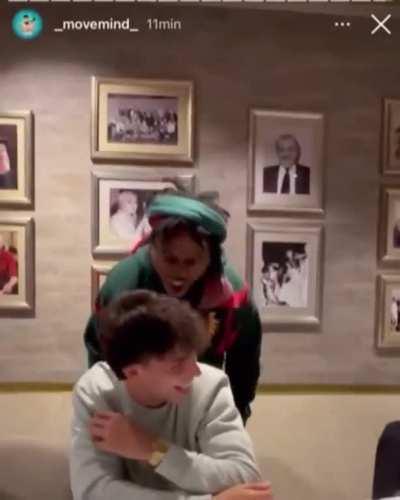 Yank here. Someone told me the soccer player Felix is just pretending to laugh due to first hand embarrassment. Is this true?