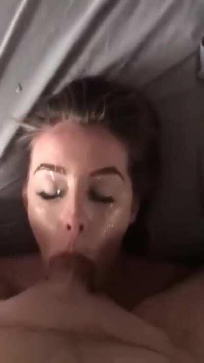 Deepthroating you after a facial