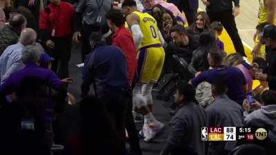 [Highlight] LeBron goes flying into the stands and gets up to loud cheers