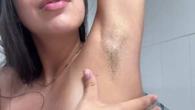 Hairy and sweaty armpits after my workday