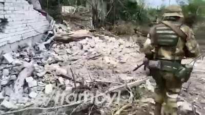 Orcs examining Ukraine positions when suddenly…