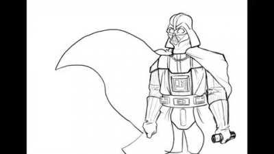 Just starting out in animation and I took a stab at animating Darth Vader's cape, from a drawing I drew a while back. (OC)
