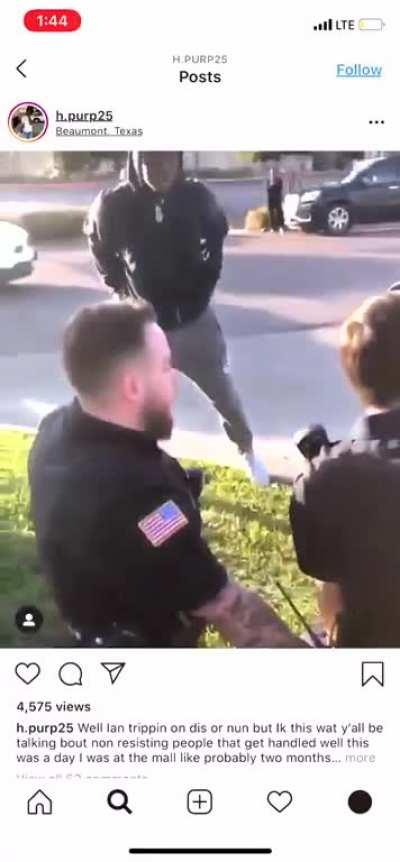 Officer puts his knee on a protester's neck...