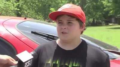 kid home alone hears burglar enter his house, kid grabs dad's gun and put a hollow point into the burglars thigh, kid says burglar started crying like a bitch. lol