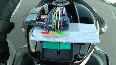 I made a motorbike wheelie angle indicator.