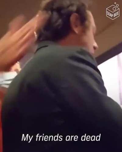 Iraq War veteran confronts George Bush.