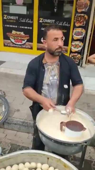 This street vendor does his job pretty well