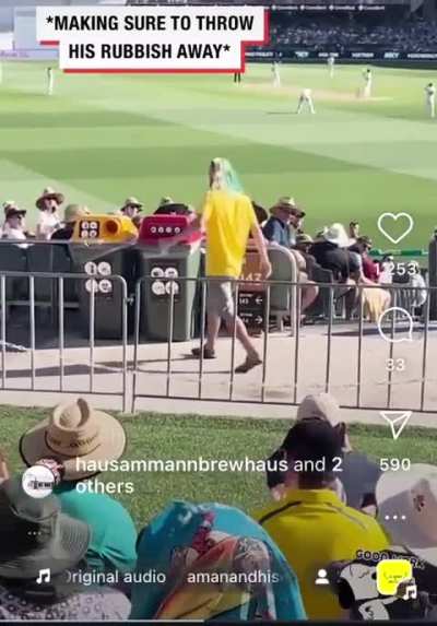 The crowd loses their shit when lad chugs his cervezas