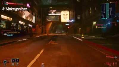 [Cyberpunk 2077] Walking on the edge of a sidewalk makes you go nyoom