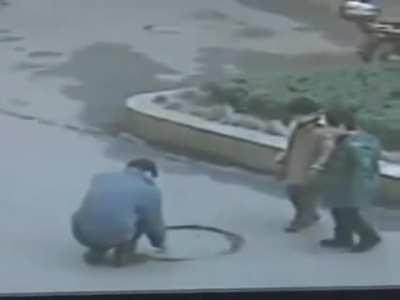 WCGW throwing a cigarette into the sewer