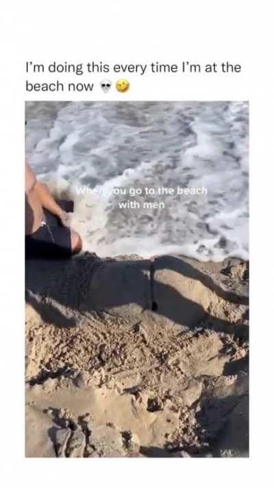 Interesting things happen when men and beaches meet.