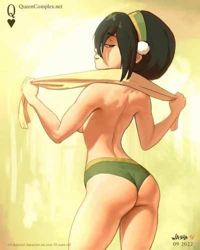Toph drying herself (QueenComplex)