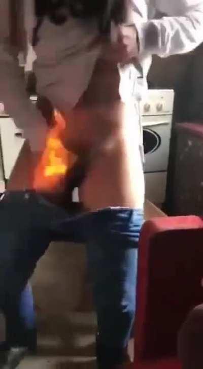 trying the firey haircut on pubes?