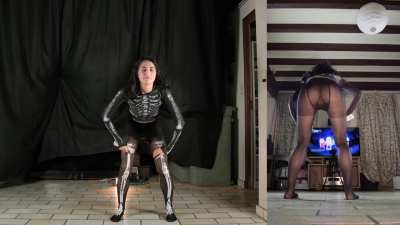 I'm having fun and my buns are jiggling in their nylon encasement !