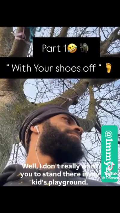 She had a problem with him waiting for his daughter at the playground barefoot.