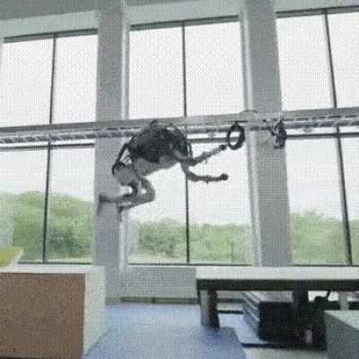This Boston dynamics robot failing a jump.
