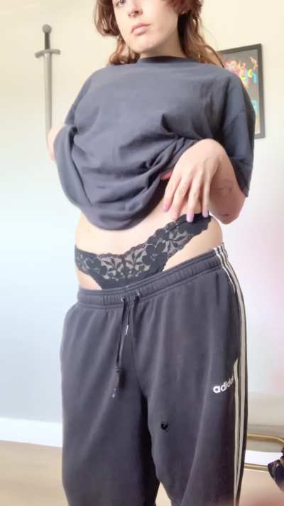 your bro reveals he’s wearing pretty lingerie under his sloppy sweatpants, wwyd?