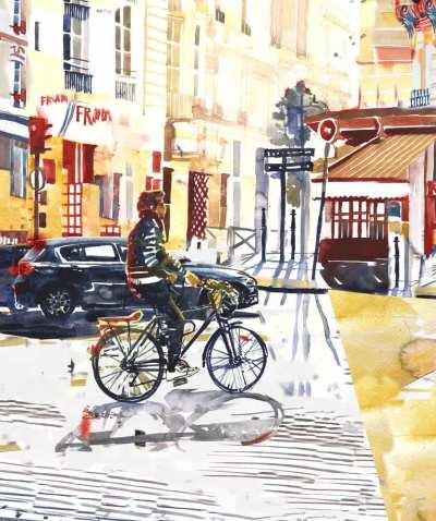 I animated my Paris watercolor