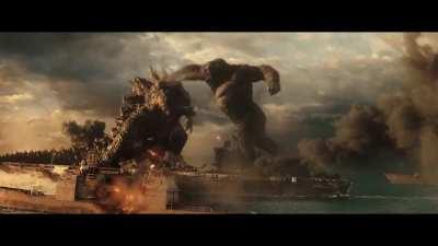Kong punching Godzilla