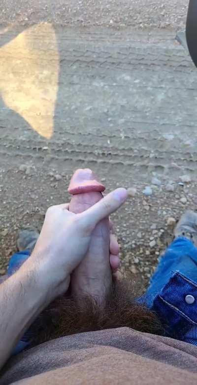 Blowing a load on the roadside