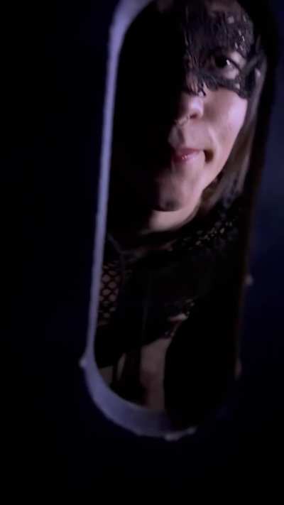 Is this what you wanna see through the gloryhole?  What happens next involves a BBC and a spit roast.  Full video  coming to my Fansly soon.  Come see all my slutty adventures.