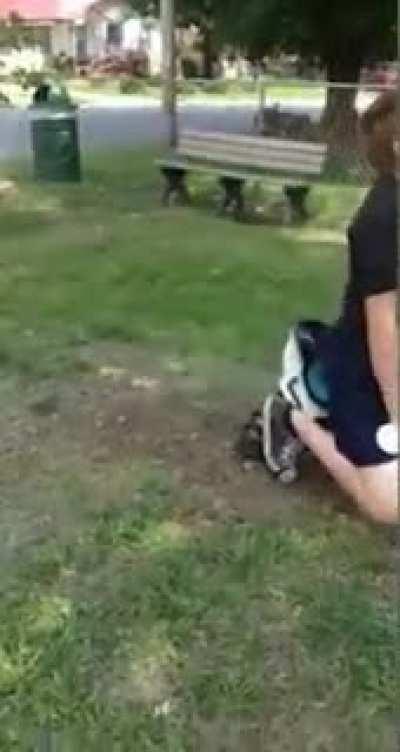 Rocking too hard on a playground toy