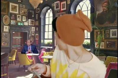 When the sa'eedi man in the cafe sees an asian guy for the first time: