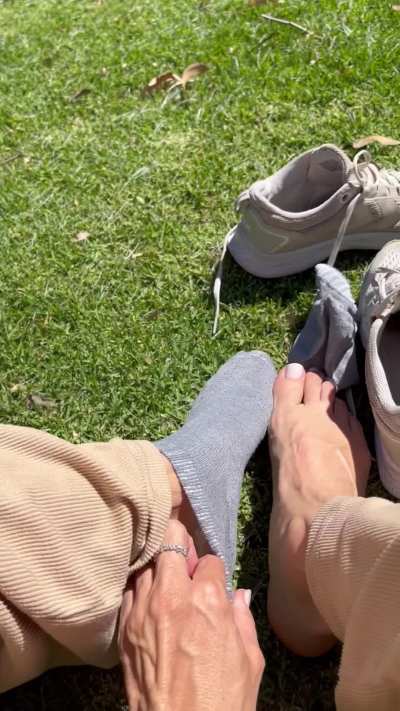Irresistible sock strip outside