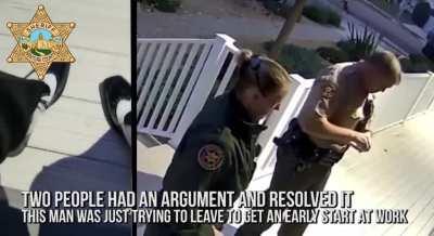 Ventura County Sheriffs made a shambolic and unlawful arrest of a man. The man had refused to ID because he was NOT being charged with a crime. After the Sheriffs drove the man 8 miles to jail, they were immediately commanded to release the man and drive 