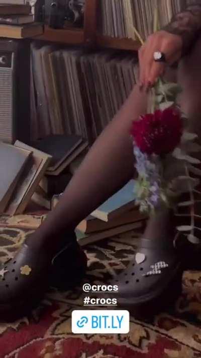 Rae’s legs (and crocs)