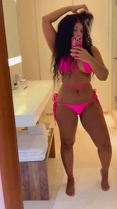 Pink swimsuit while in Miami | IG 9/30/22