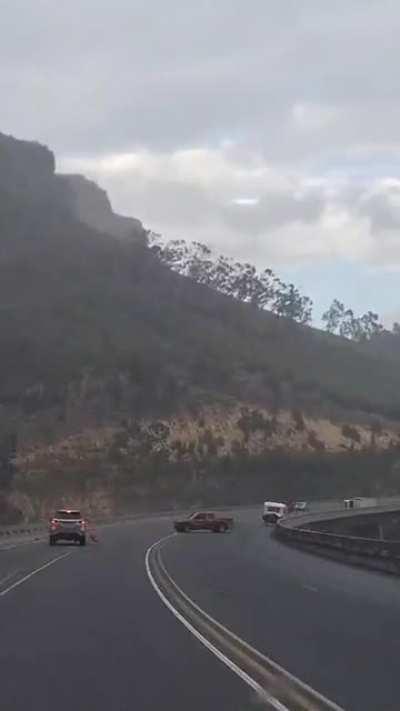 Strong wind pushes Camper off Bridge